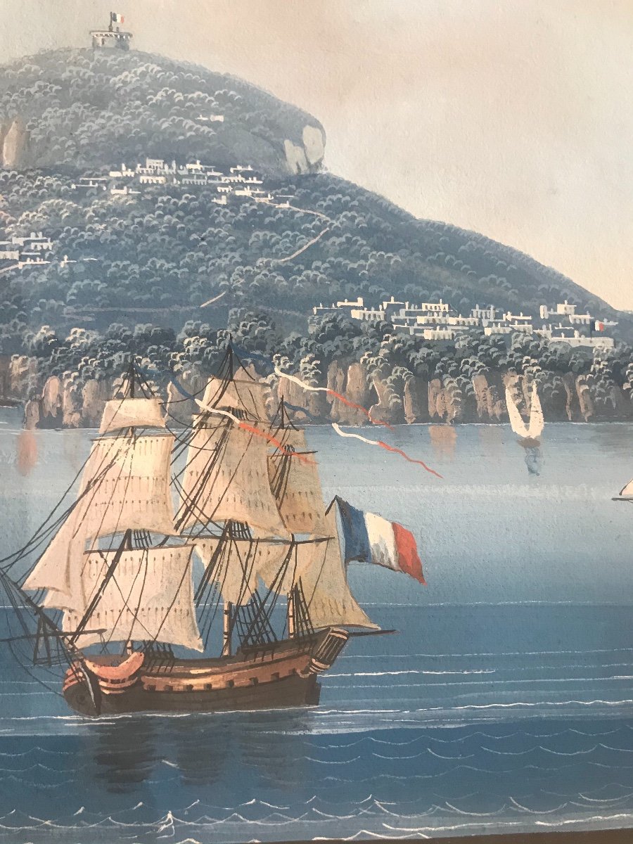 Neapolitan School - Capree - Capri - Gouache- 1810 Ca - Italy Grand Tour-photo-2