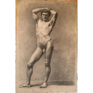 Dessin de Homme Academique - 1820 ca  Academie nu Mascolin  - Italie nu academie France