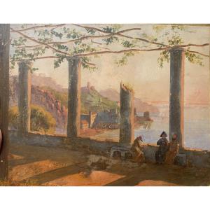 Russian Painter - Amalfi - C. 1840, Oil On Paper - Salerno, Naples, Grand Tour