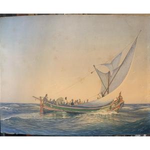 Brownlow D. Knox - Maltese Boat - Malta - Watercolor, 1871, England, Valletta