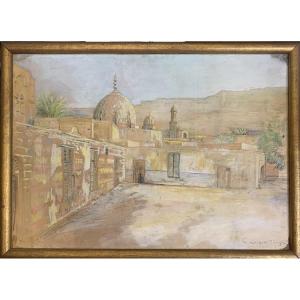 Cesare Biseo - Mosque In Tangier - Morocco - Orientalist Rome Italy Africa