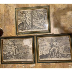 A. Collaert – Trois Saisons – Édition De Rossi, Rome – Cadres du XVIIIe flamandes Italie