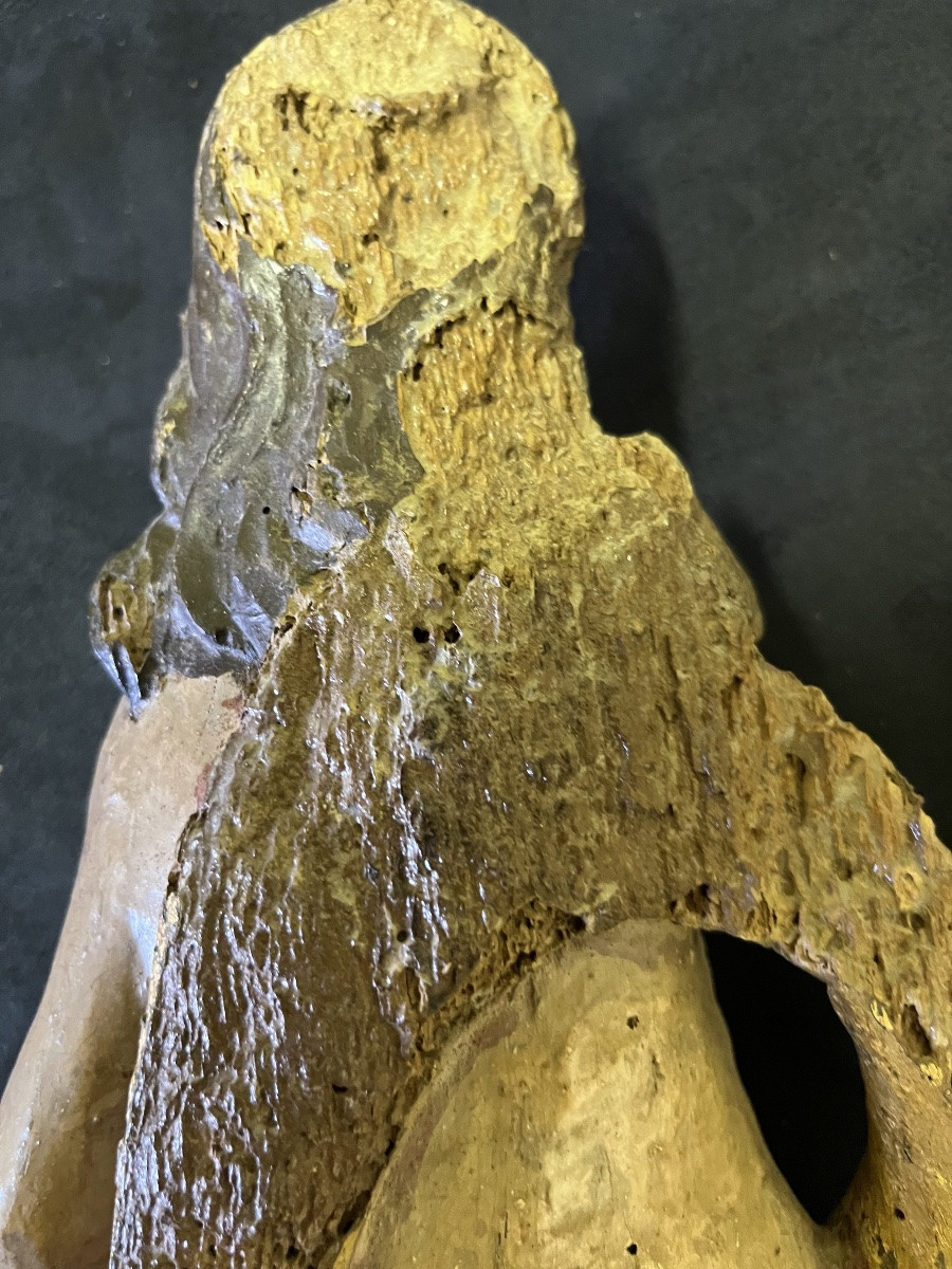 Christ bois polychrome 17 ème-photo-4