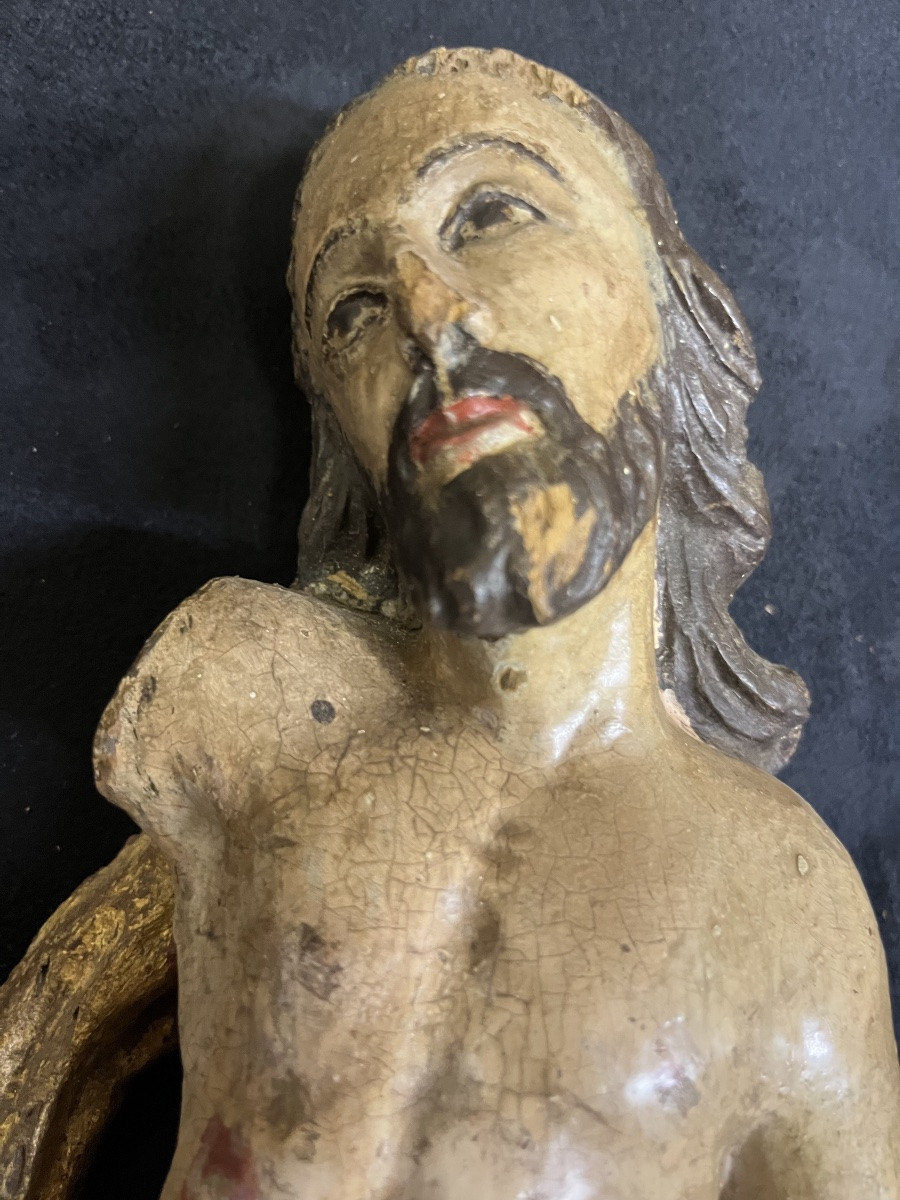 Christ bois polychrome 17 ème-photo-2