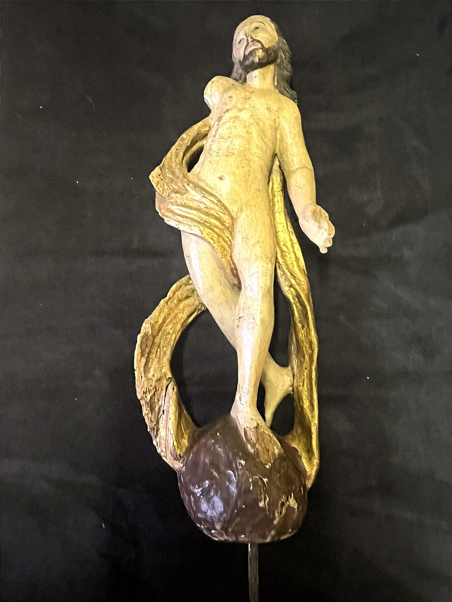 Christ bois polychrome 17 ème