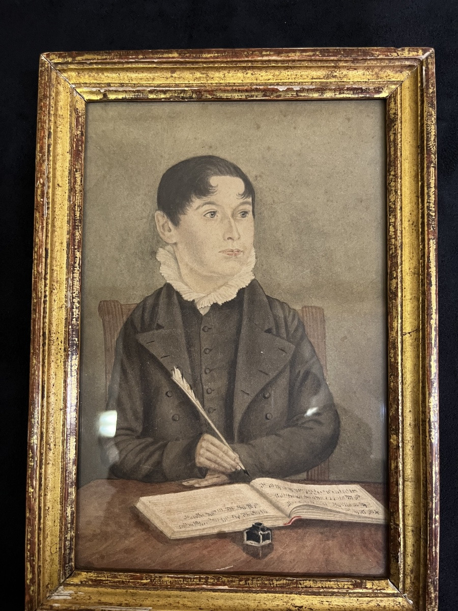 Paintings Under Glass Of The Young Paganini And His Sister-photo-2