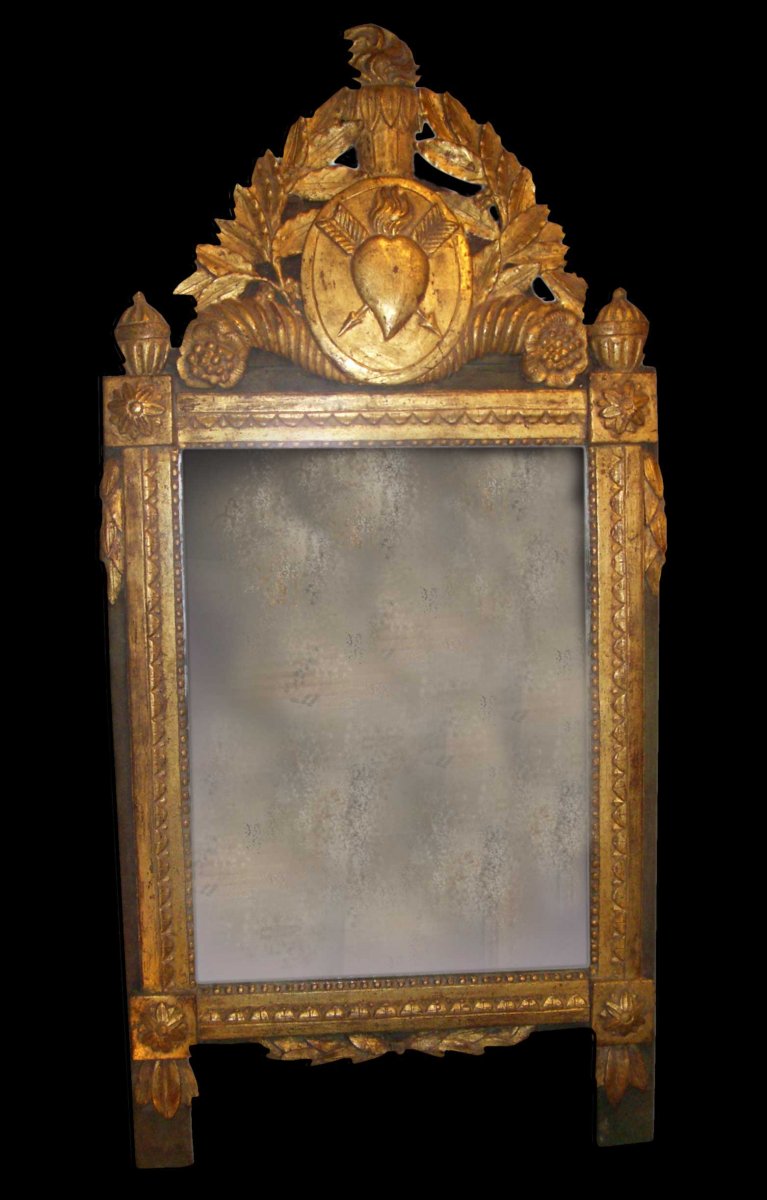 Miroir Louis XVI En Bois Doré