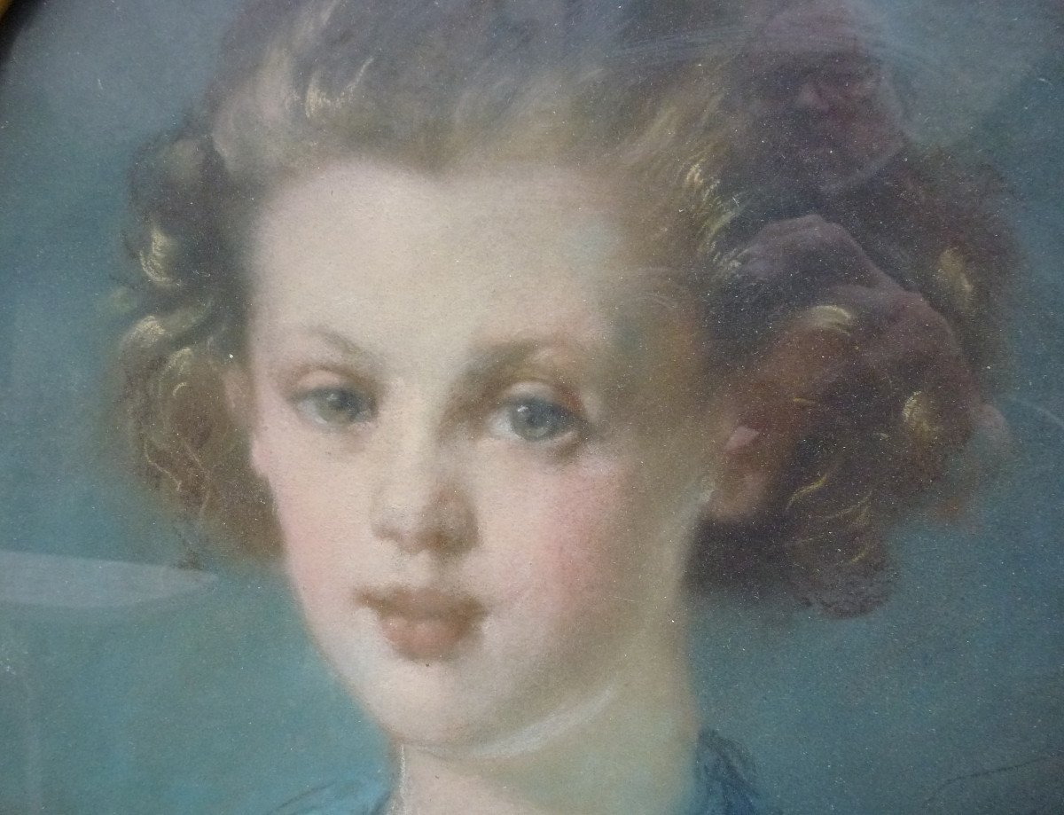 Amélie Bremond Portrait De Jeune Femme Ecole Française Fin XIXème Siècle Pastel-photo-6