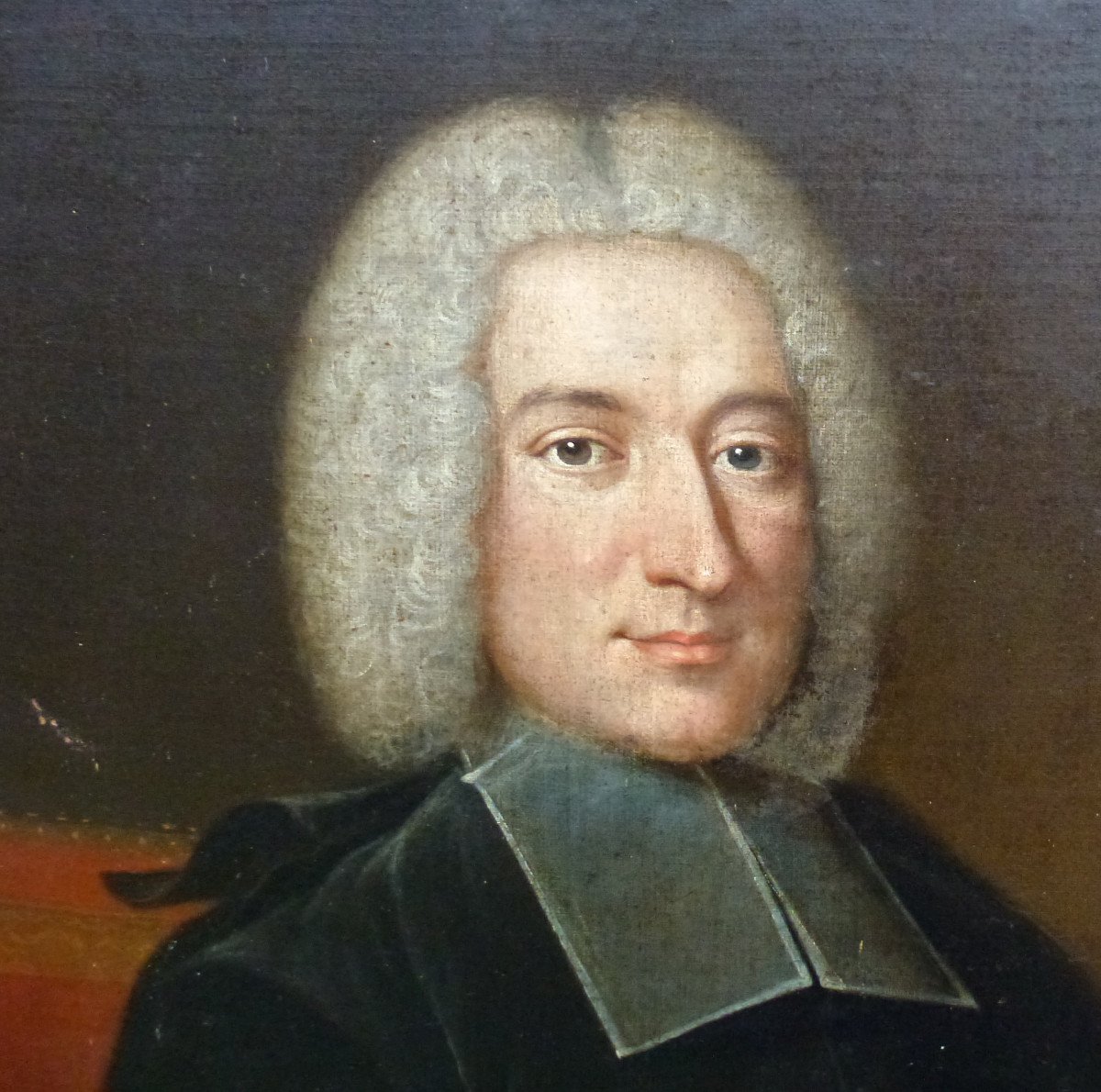 Portrait d'Homme Epoque Louis XV Huile/toile Du XVIIIème Siècle-photo-3