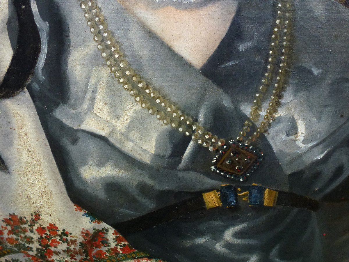 Portrait Of Woman Louis XVIII Period Oil / Canvas Early XIXth Century-photo-6