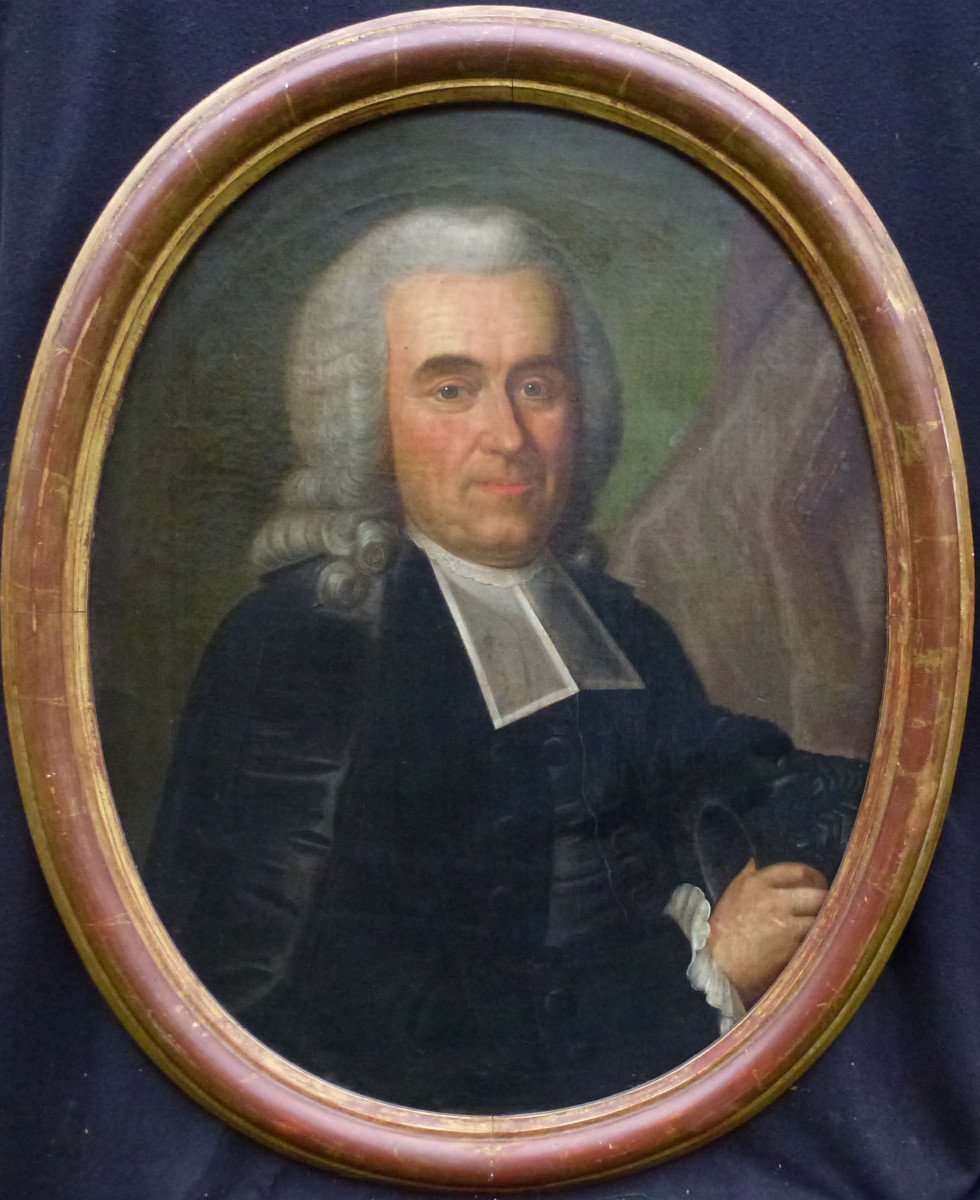 Portrait Of A Man Johann Effinger Louis XV Period Oil / Canvas From The Eighteenth Century-photo-2