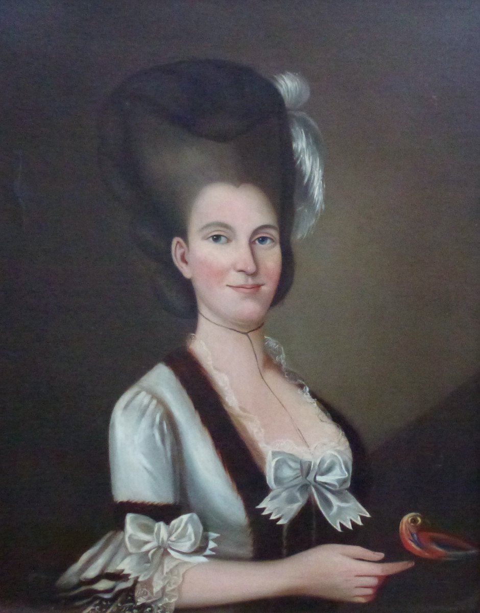 Portrait Of Woman Louis XVI Period French School Of The Eighteenth Century Oil / Canvas-photo-4