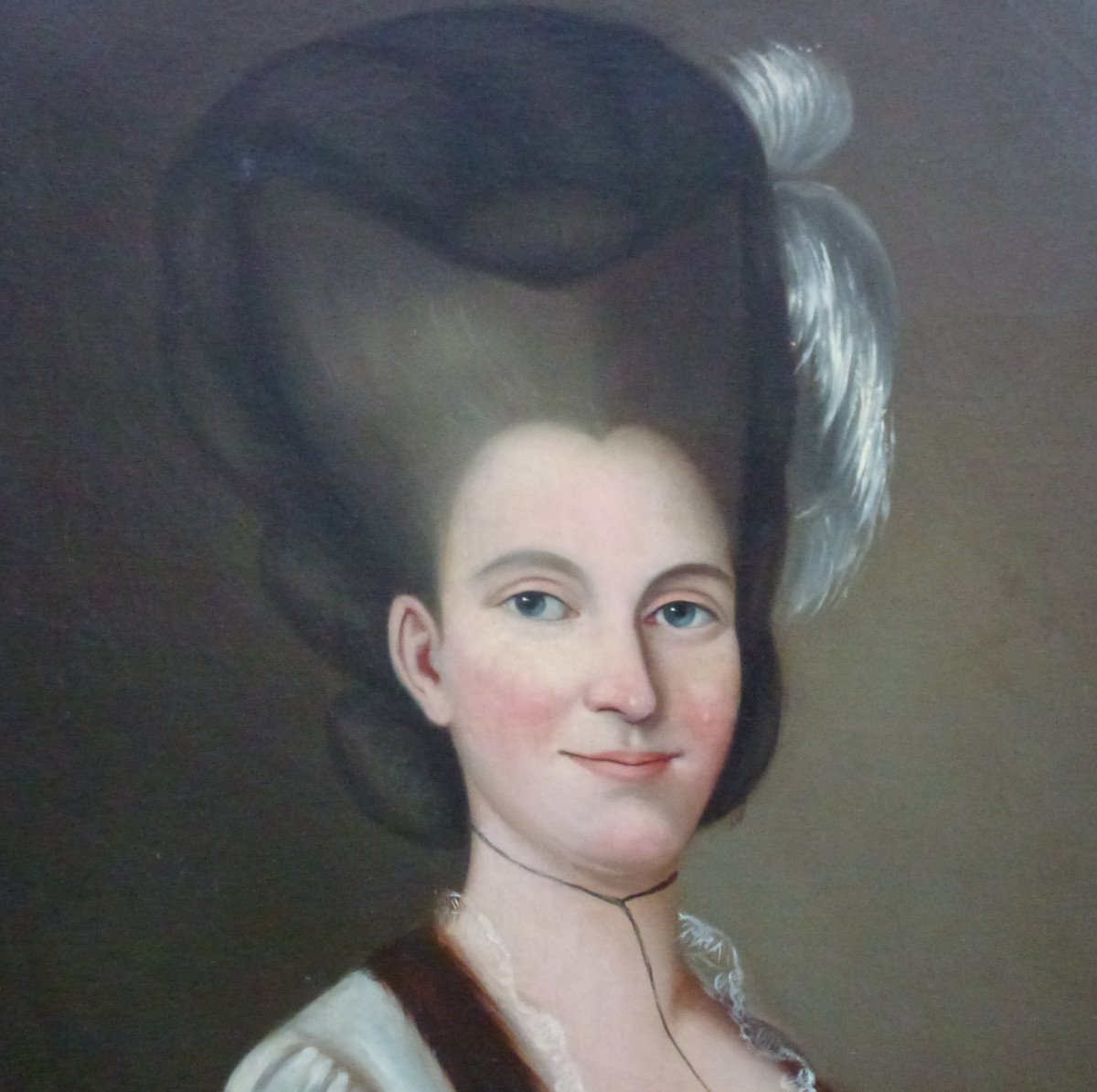 Portrait Of Woman Louis XVI Period French School Of The Eighteenth Century Oil / Canvas-photo-2
