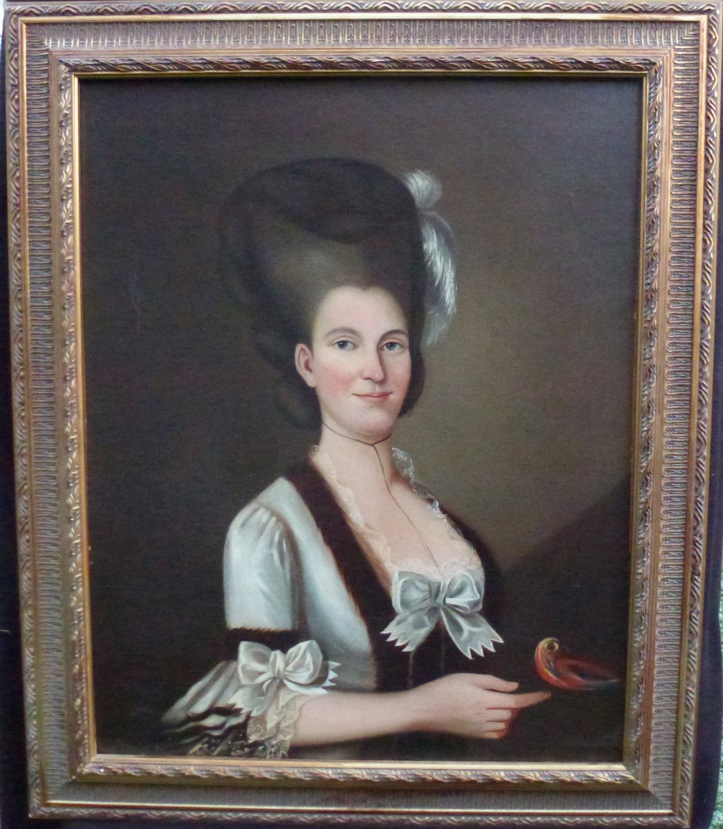 Portrait Of Woman Louis XVI Period French School Of The Eighteenth Century Oil / Canvas