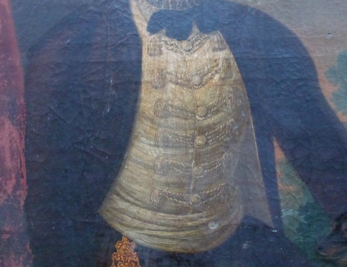 Portrait De Femme Et Son Chien Ecole Espagnole Du XVIIIème Siècle Huile/toile-photo-2