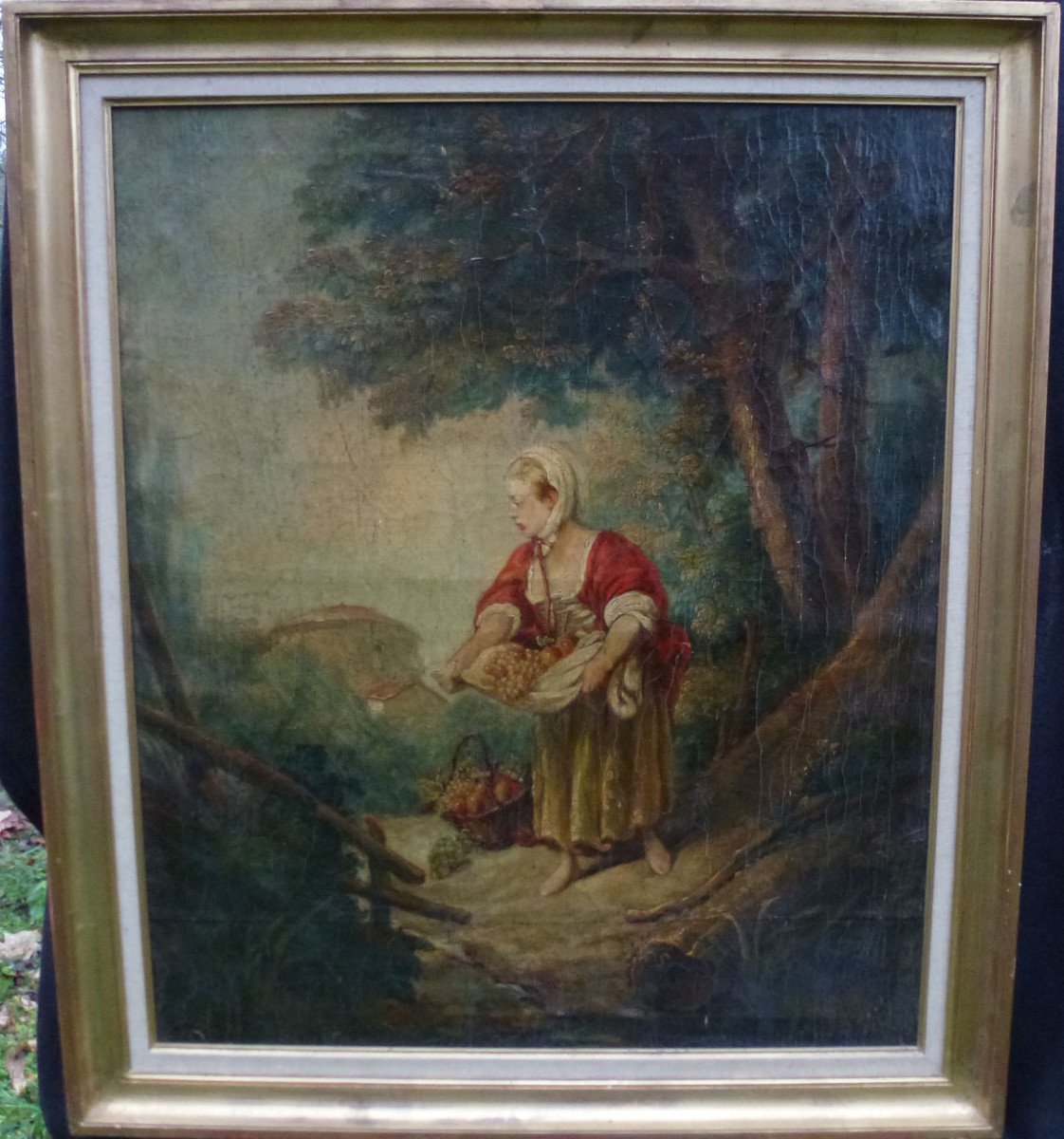 Rural Genre Scene Fruit Merchant Oil / Canvas Eighteenth Century