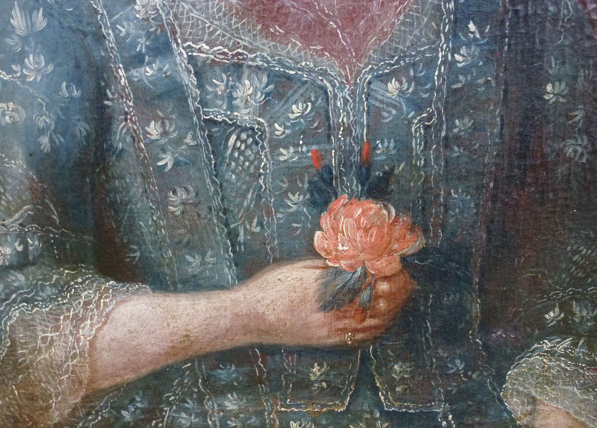 Portrait De Femme à La Coiffe Epoque Louis XVI Huile/toile Du XVIIIème Siècle-photo-5