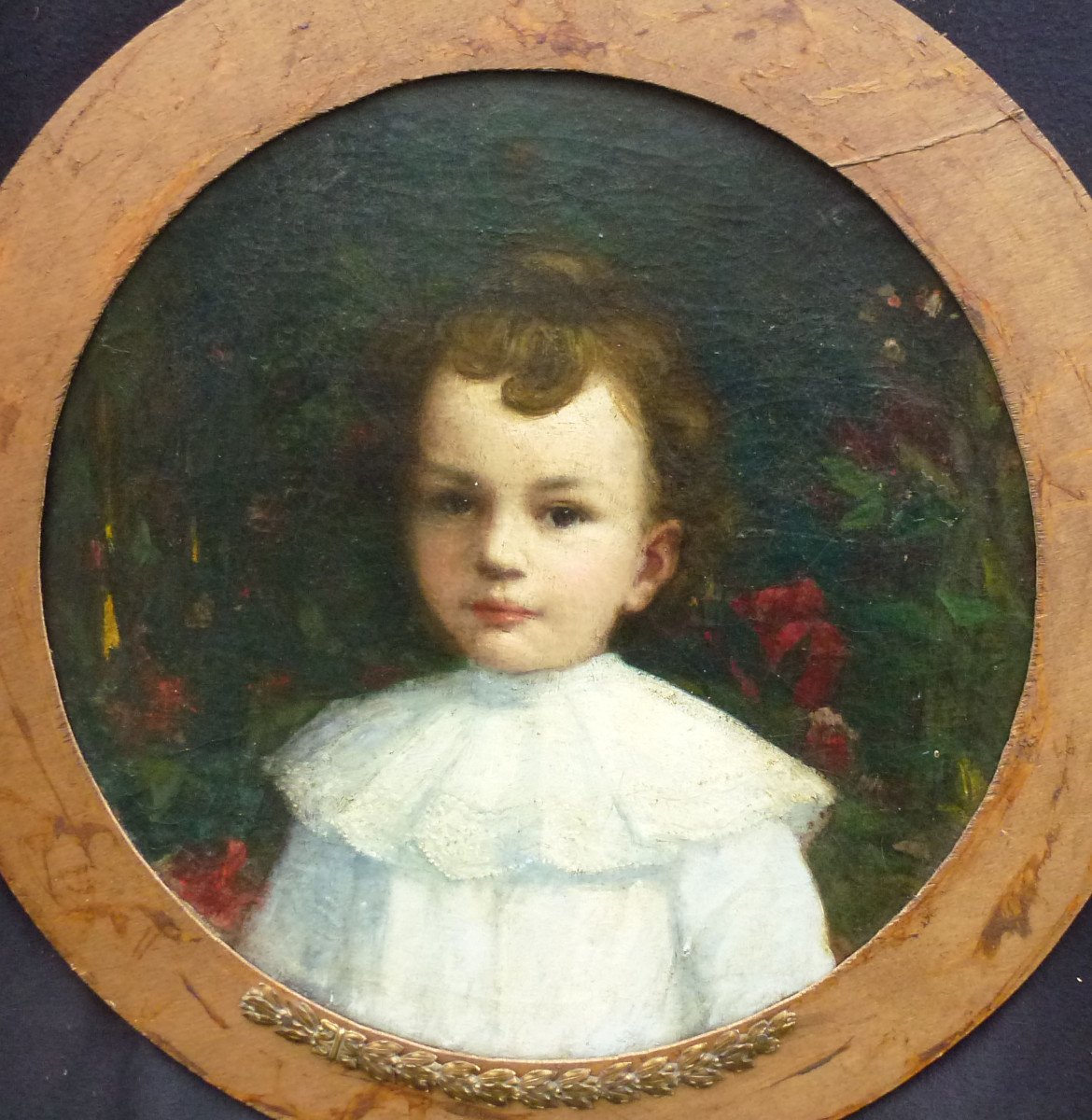 Portrait Of Young Boy Impressionist School Late Nineteenth Century Oil / Canvas-photo-3
