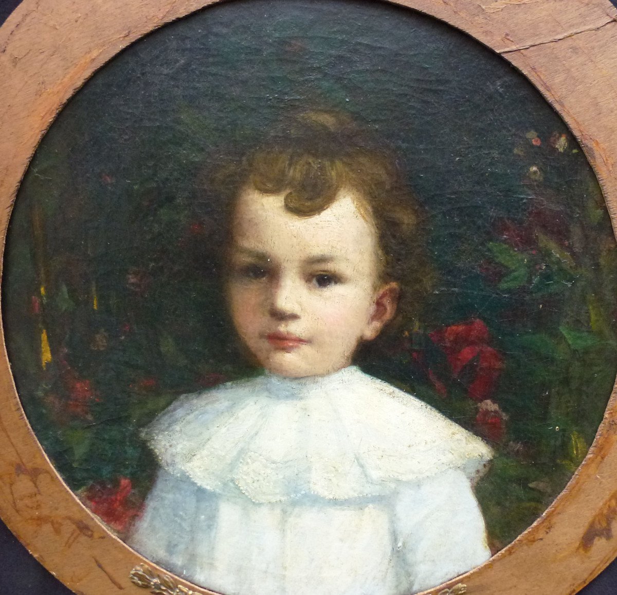 Portrait Of Young Boy Impressionist School Late Nineteenth Century Oil / Canvas-photo-4