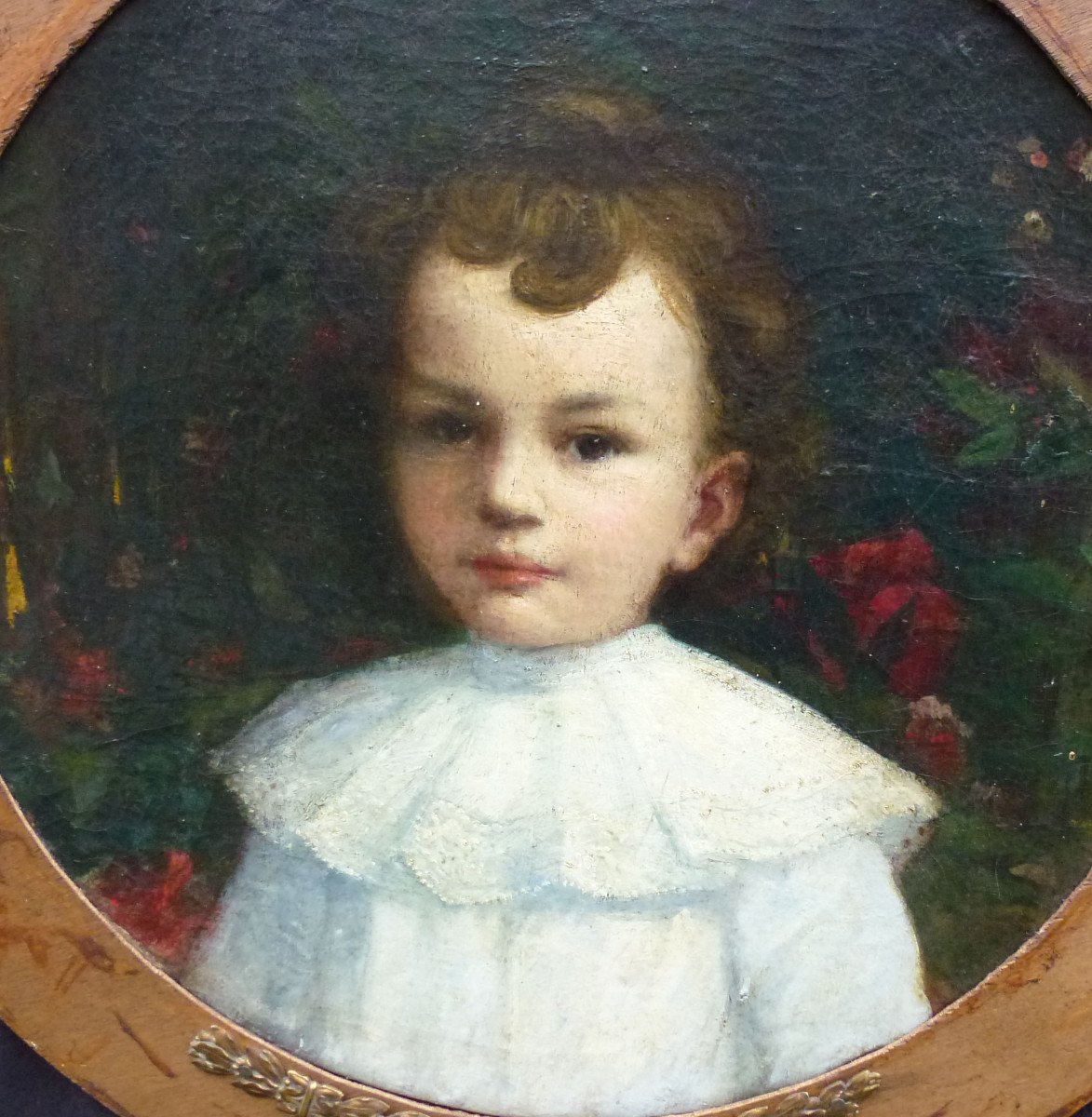Portrait Of Young Boy Impressionist School Late Nineteenth Century Oil / Canvas-photo-1