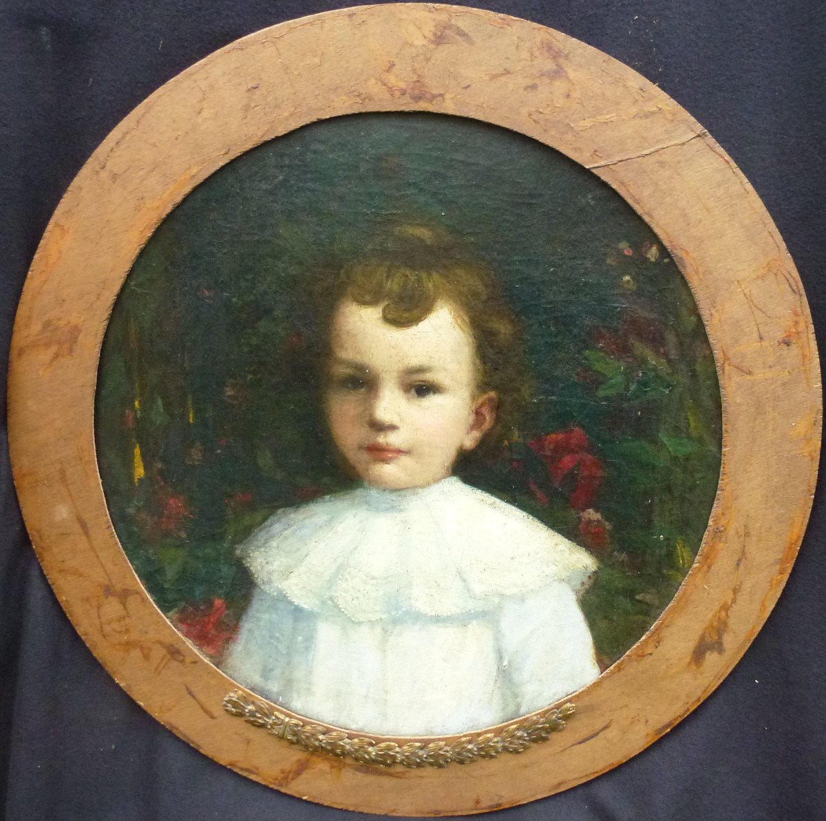 Portrait Of Young Boy Impressionist School Late Nineteenth Century Oil / Canvas