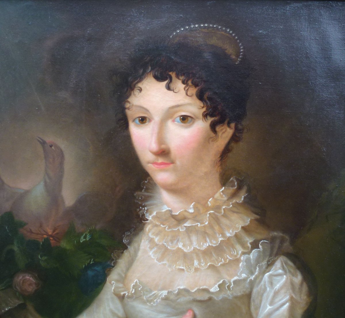 Portrait Of Woman Period I Empire French School XIXth Century Oil / Canvas-photo-1