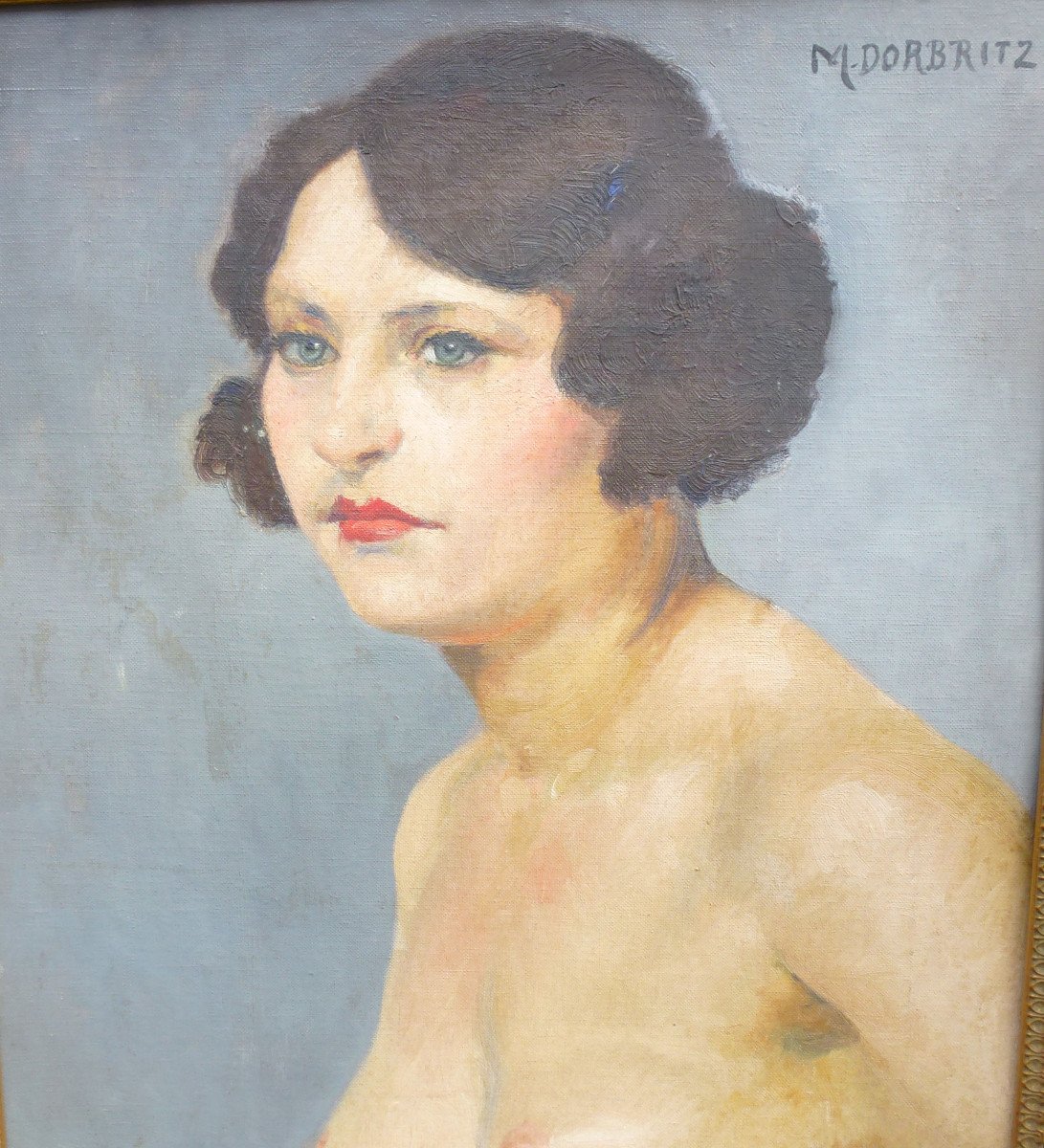 Marguerite Dorbritz Portrait Nu De Femme Huile/toile Du XXème Siècle Signé-photo-3