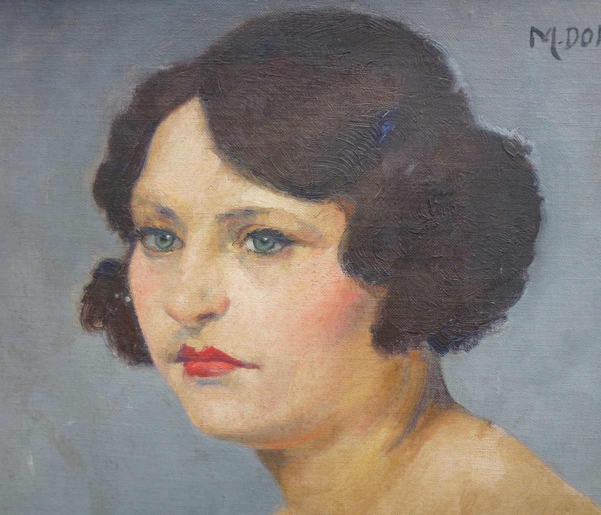 Marguerite Dorbritz Portrait Nu De Femme Huile/toile Du XXème Siècle Signé-photo-1