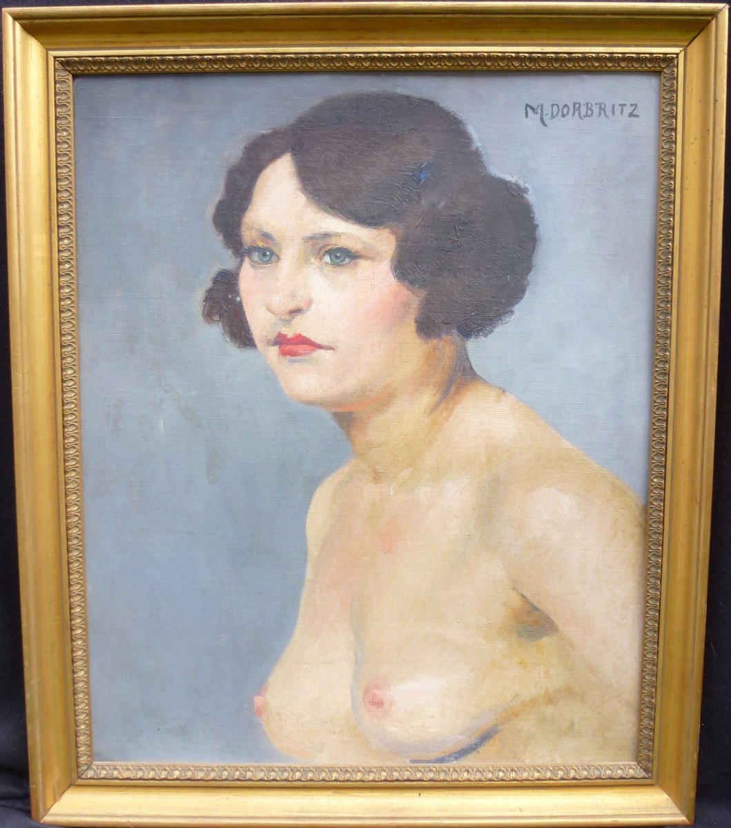 Marguerite Dorbritz Portrait Nu De Femme Huile/toile Du XXème Siècle Signé