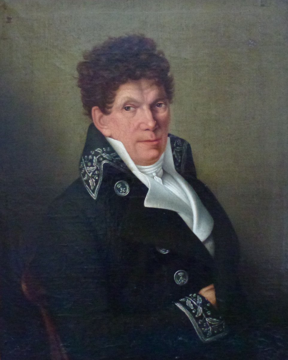 Portrait Of A Prefect Man Louis XVIII Period Oil / Canvas Early XIXth Century-photo-4