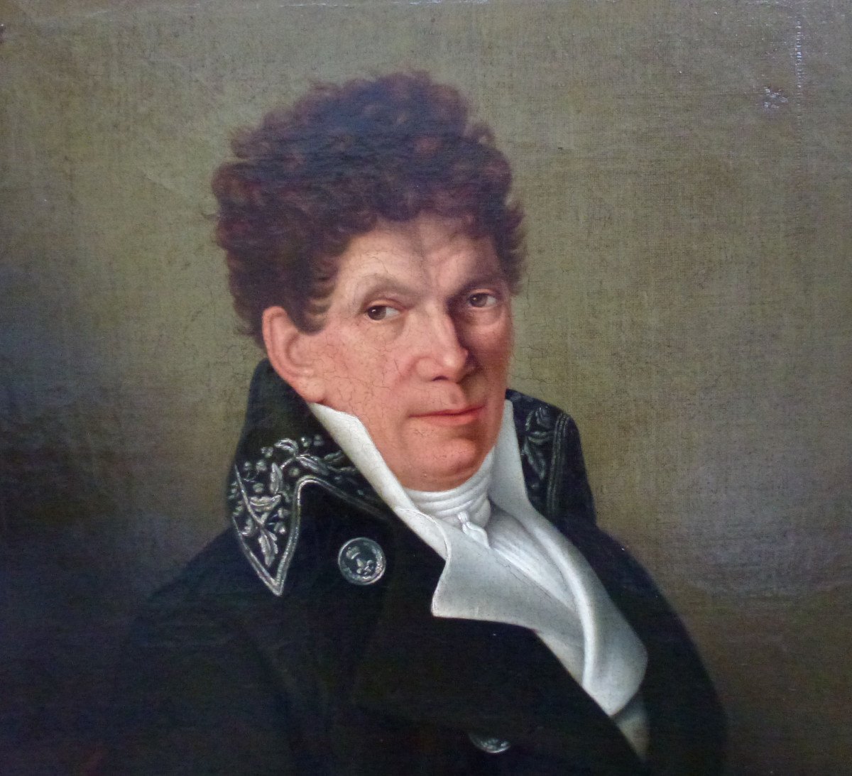 Portrait Of A Prefect Man Louis XVIII Period Oil / Canvas Early XIXth Century-photo-2