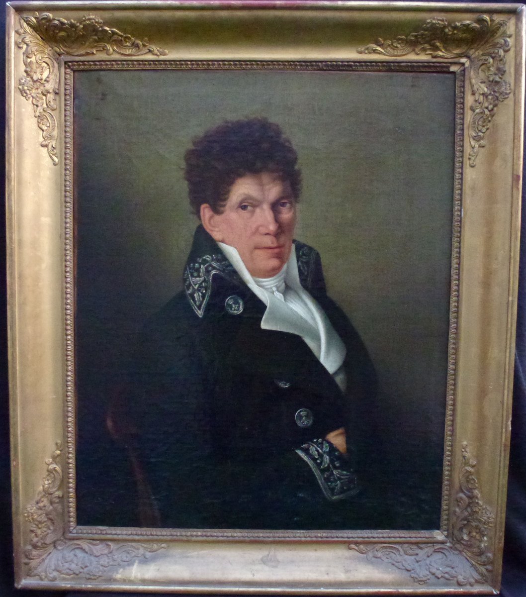 Portrait Of A Prefect Man Louis XVIII Period Oil / Canvas Early XIXth Century