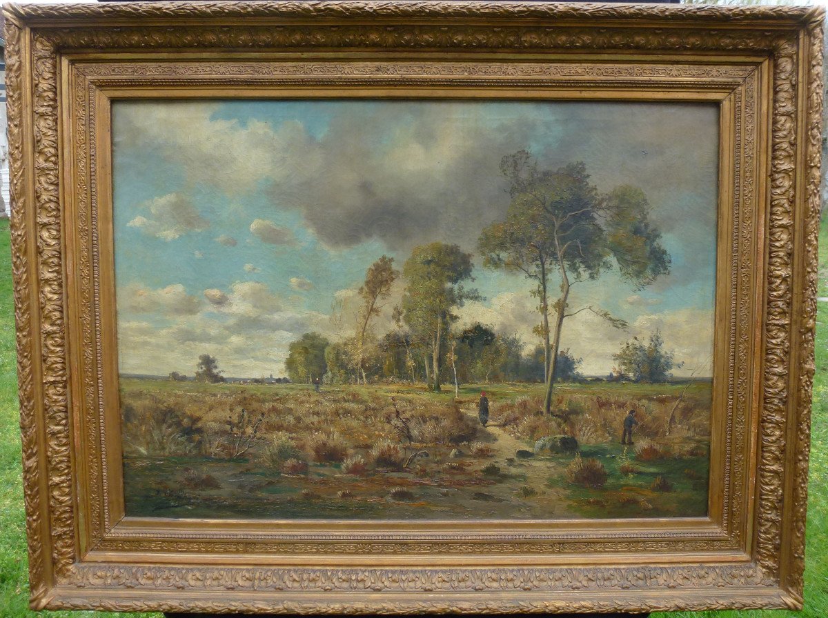Jean Chiffony Large Country Landscape Oil / Canvas From The XIXth Century