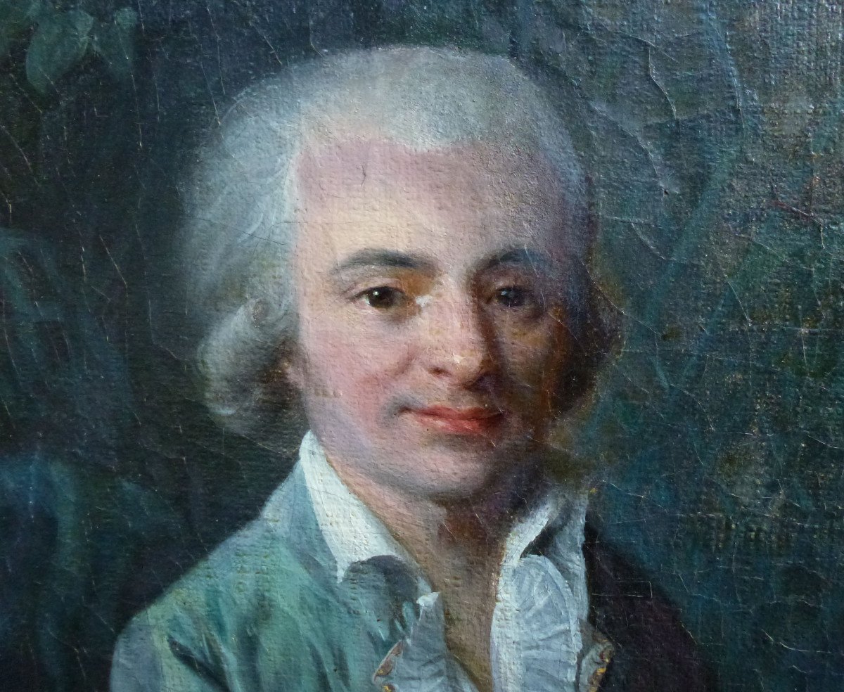 Tableau Portrait Homme Et Femme Epoque Louis XVI Huile/toile Du XVIIIème Siècle-photo-6