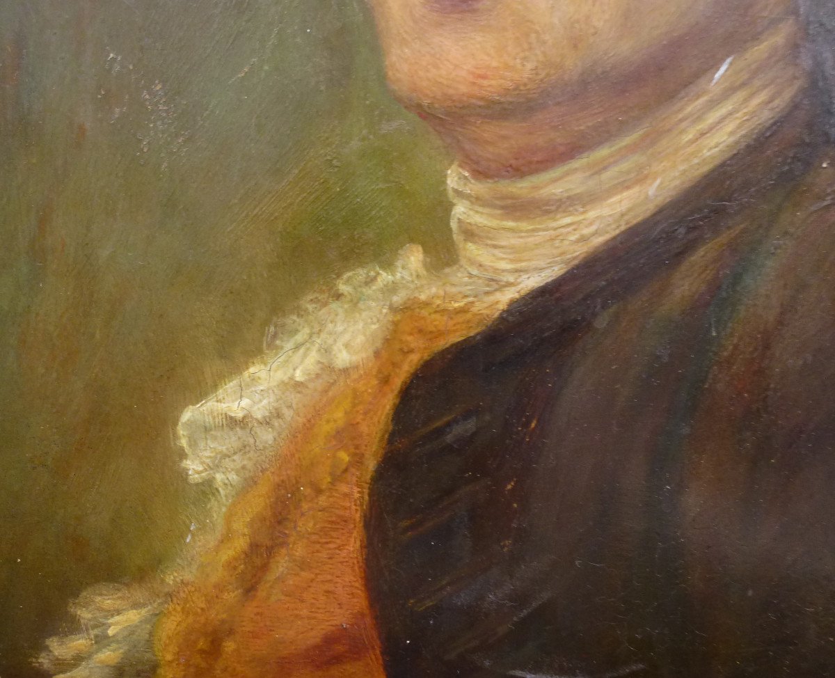 Portrait Of A Man From The Louis XVI Period Oil / Panel From The Eighteenth Century-photo-2