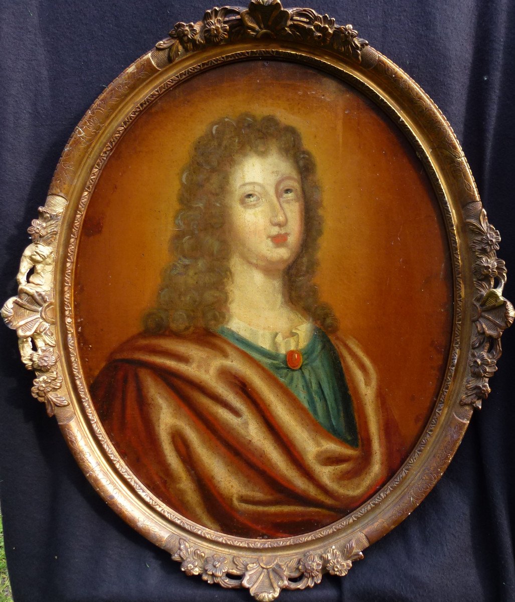 Portrait d'Homme Jésus Christ Huile/toile Du XVIIIème Siècle-photo-2