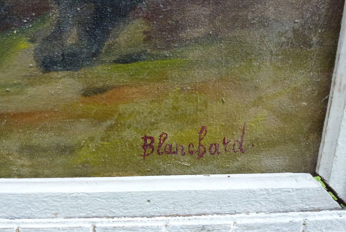 Blanchard Breton Scene Painting Impressionist School Oil / Canvas XXth Signed-photo-7