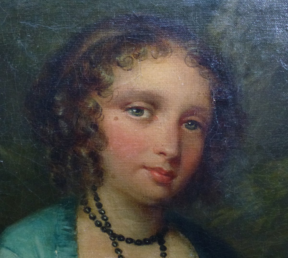 Portrait Of Young Woman In The Park French School Of The Eighteenth Century Oil / Canvas-photo-6