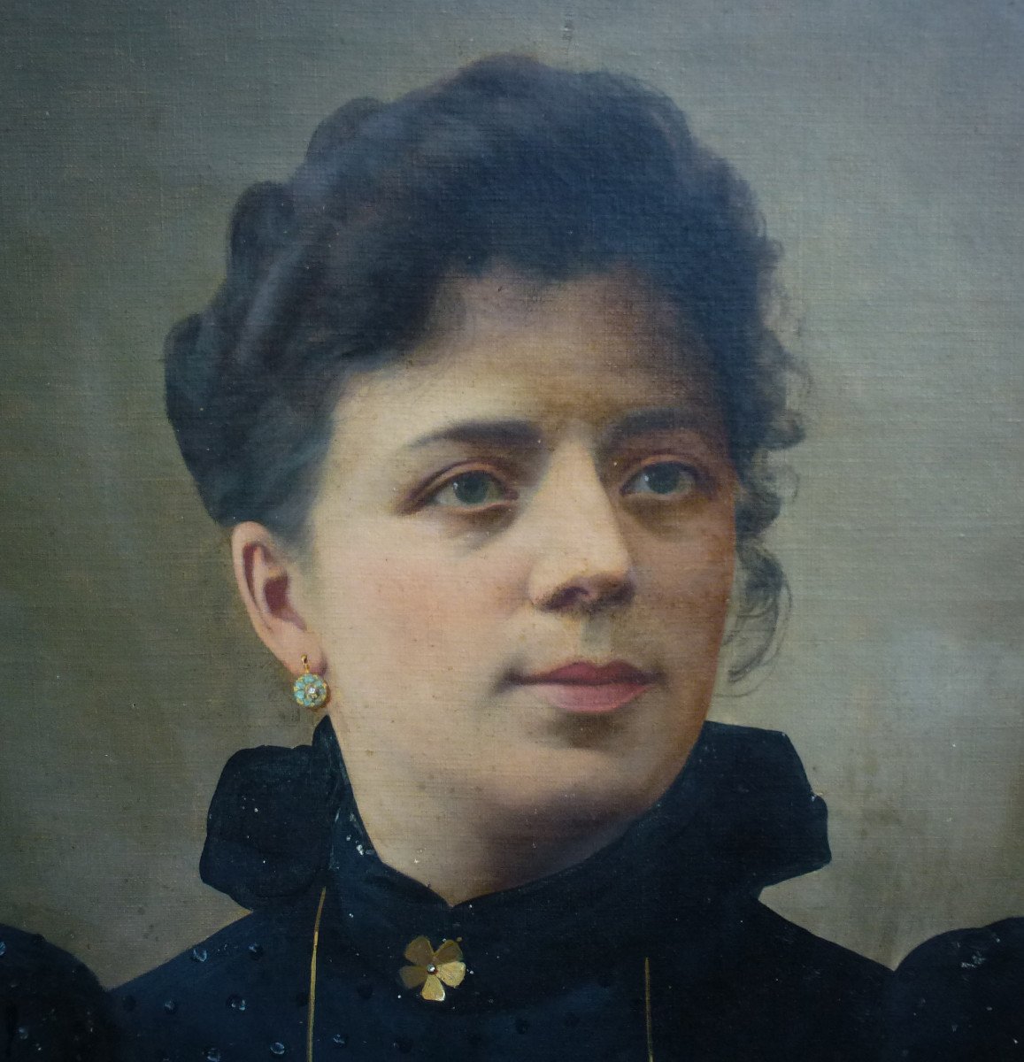 Charles Cousin Portrait De Femme Ecole Française XIXème Siècle Huile/toile Signé-photo-3