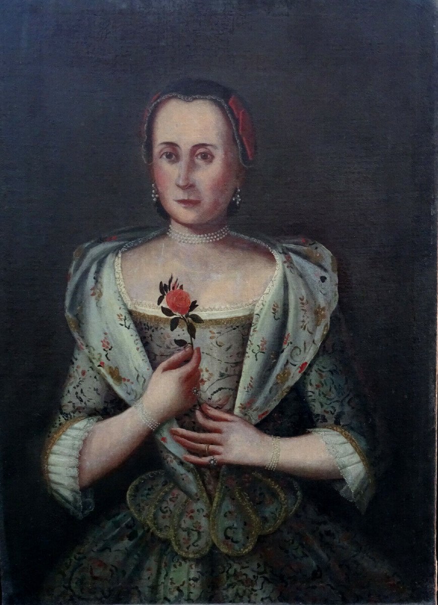 Johannes Michael Portrait De Femme Epoque XVIIIème Ecole Allemande Huile/toile
