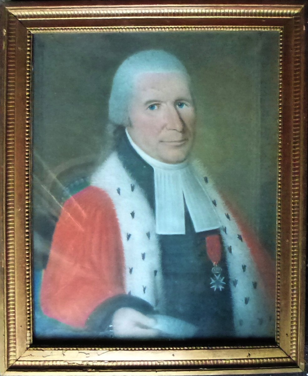 Portrait Of A Male Magistrate With An Ermine Mantle Pastel From The 19th Century-photo-3