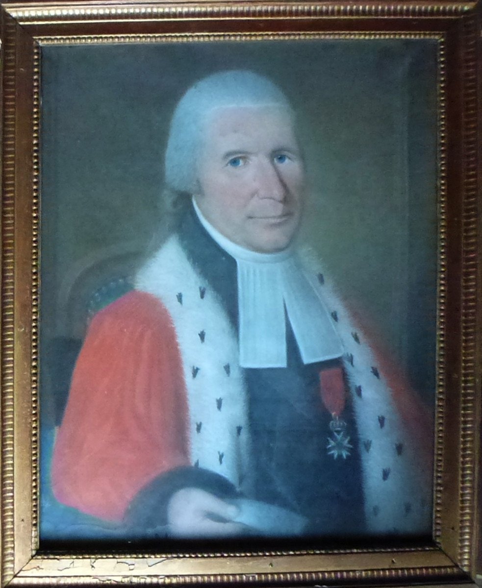 Portrait Of A Male Magistrate With An Ermine Mantle Pastel From The 19th Century-photo-4