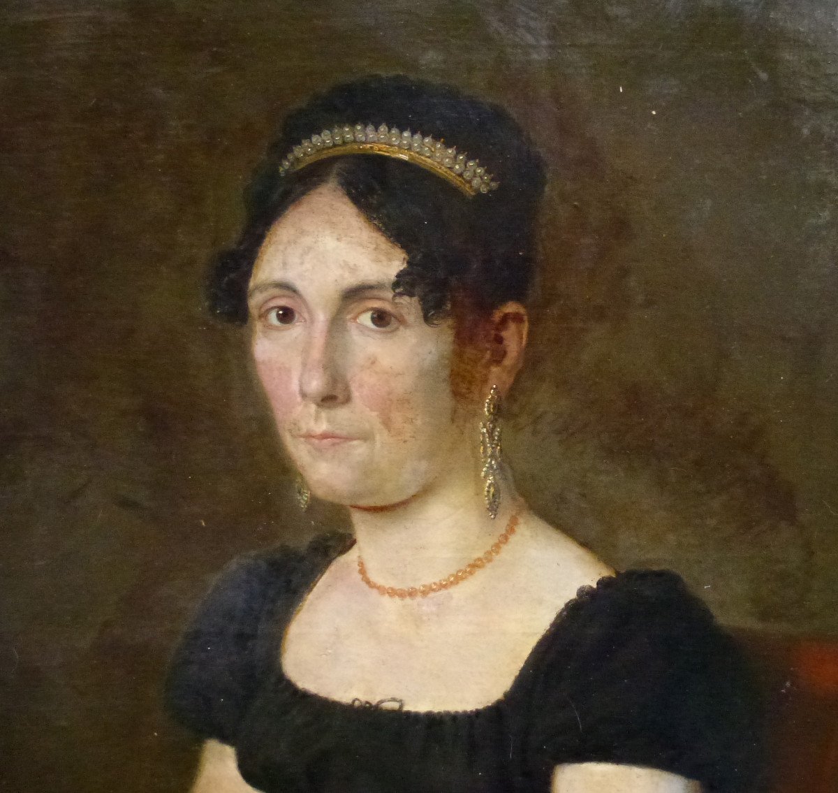 Ramon Planella Portrait Of Woman Ist Empire Oil/canvas From The 19th Century-photo-4