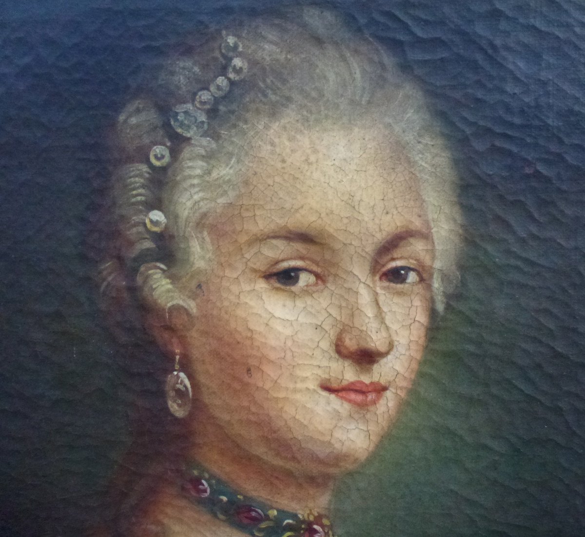Portrait Of Marie-amélie De Habsburg Oil/canvas From The 18th Century-photo-3