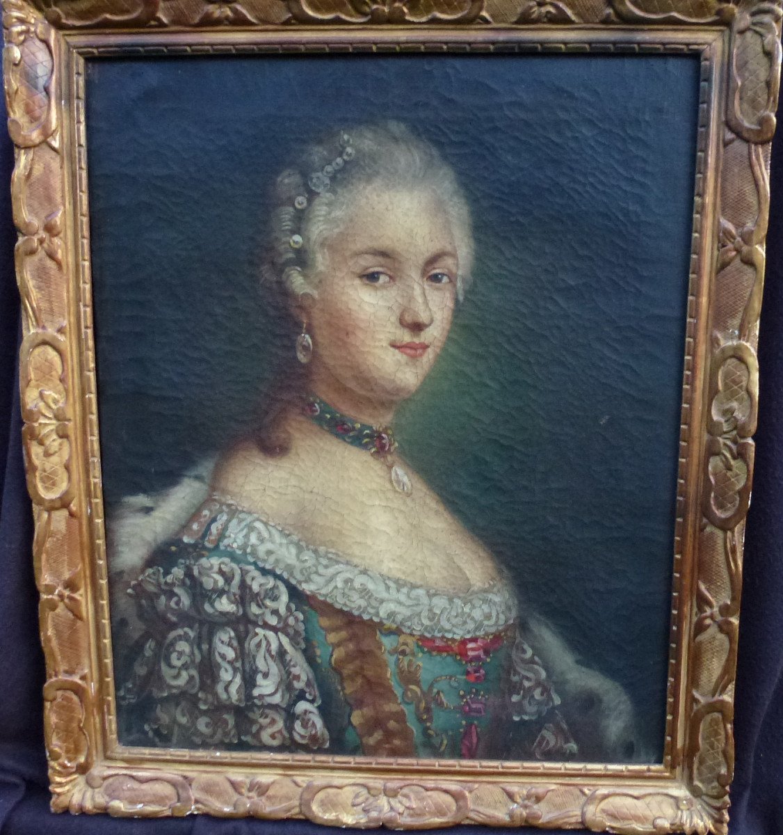 Portrait Of Marie-amélie De Habsburg Oil/canvas From The 18th Century