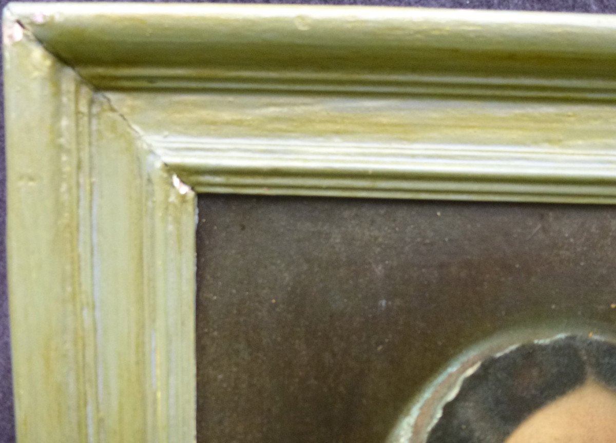 Portrait De Femme Epoque Louis Philippe Huile/toile Du XIXème Siècle-photo-2