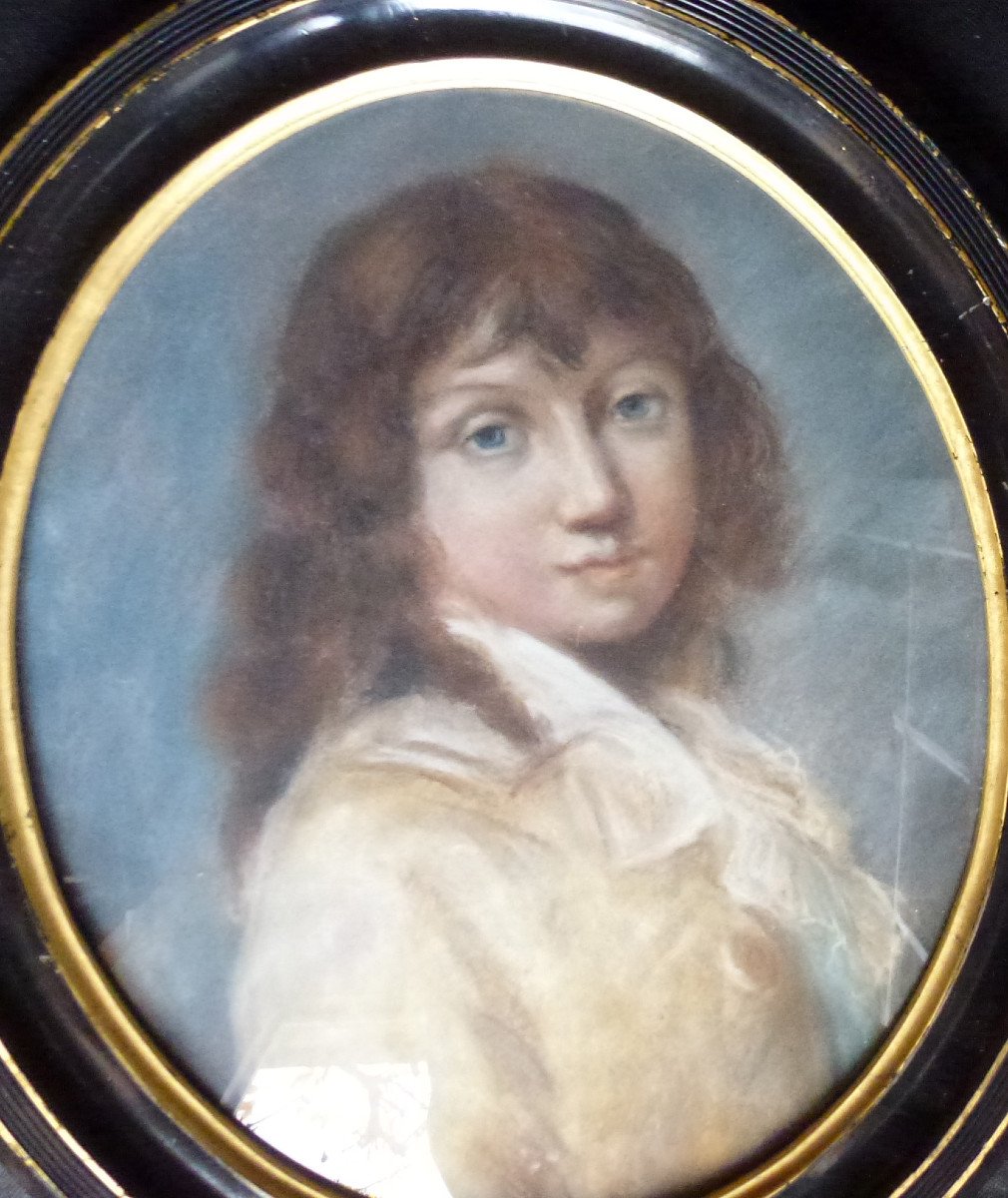 Portrait De Jeune Homme d'Après Boilly Pastel Sous Verre Du XIXème Siècle-photo-4
