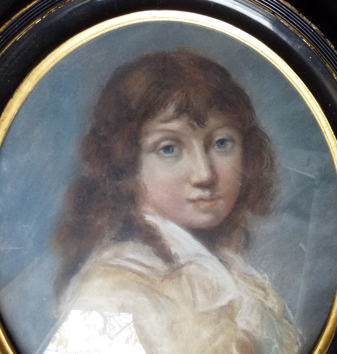 Portrait De Jeune Homme d'Après Boilly Pastel Sous Verre Du XIXème Siècle-photo-1