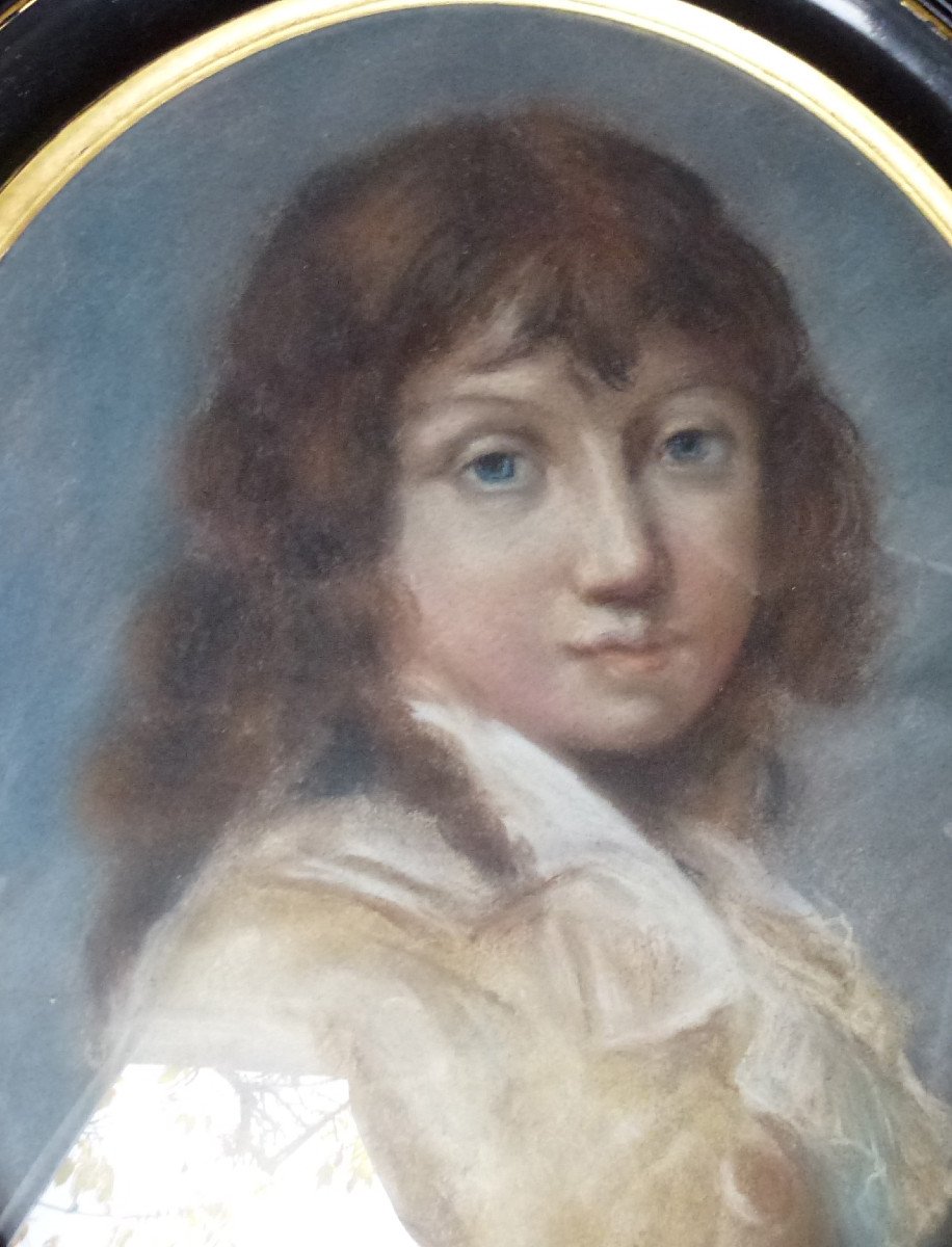 Portrait De Jeune Homme d'Après Boilly Pastel Sous Verre Du XIXème Siècle-photo-2