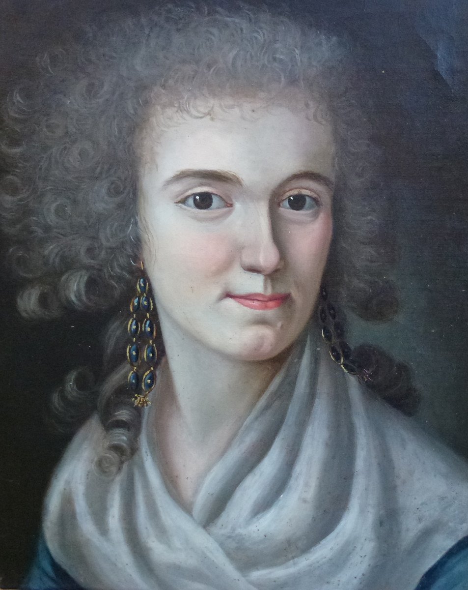 Portrait Of Woman Giulia Lucchesini Louis XVI Oil/canvas From The 18th Century-photo-3